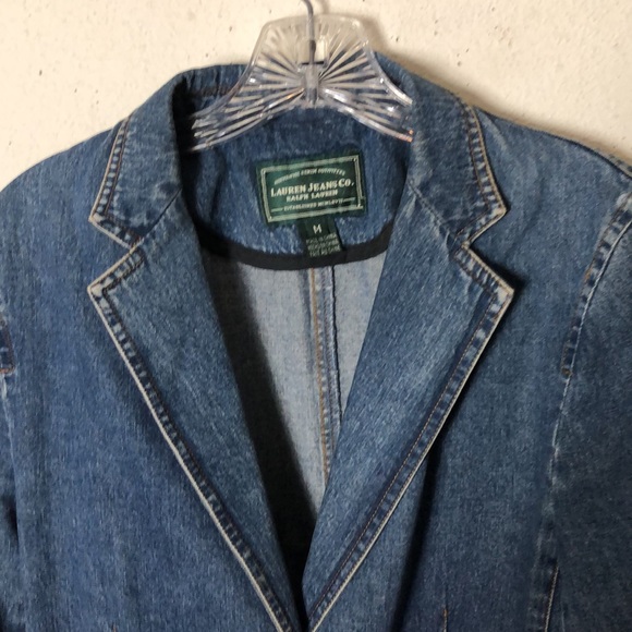 Lauren Jean Co by Ralph Lauren Jean Jacket cool buttons (one missing) Size M - Picture 5 of 10